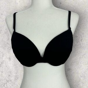 La Blanca Black Island Goddess Molded Underwire Bikini Top Size 12 Ruched Padded